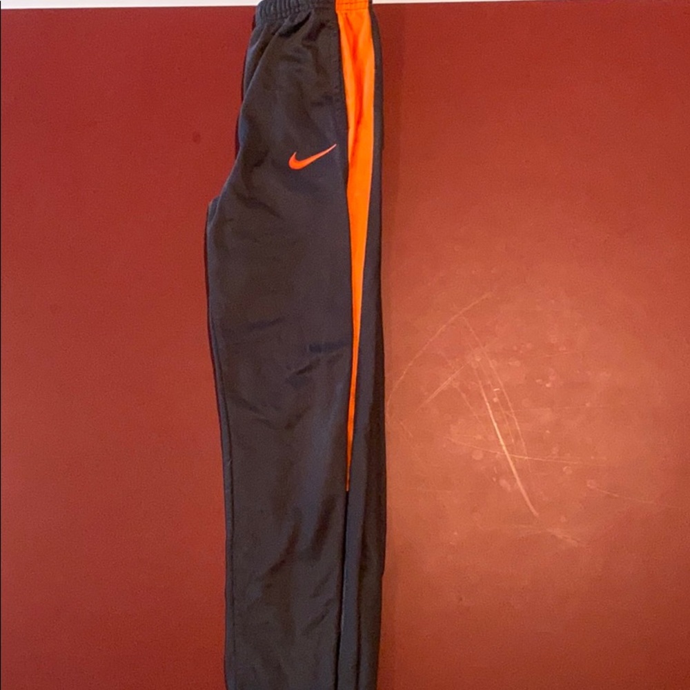 Boys Nike orange and grey sweatpants